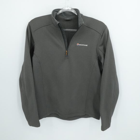 Montane Sweater Mens Large Gray 1/4 Zip Fleece Pullover Hiking Walking Outdoor - Picture 1 of 12